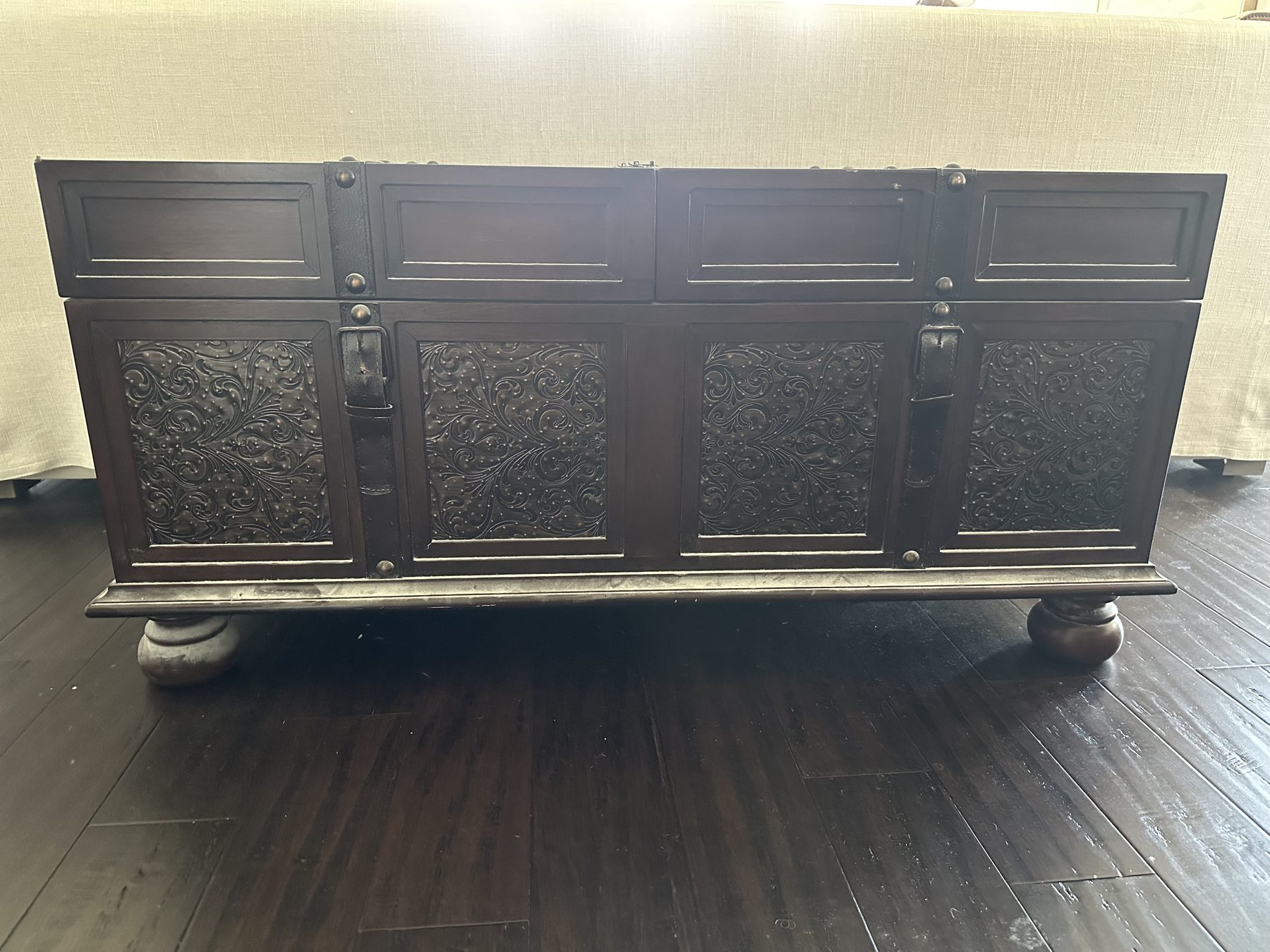 Ashley Furniture Signature Design - McKenna Coffee Table with Storage - Cocktail Height - Dark Brown