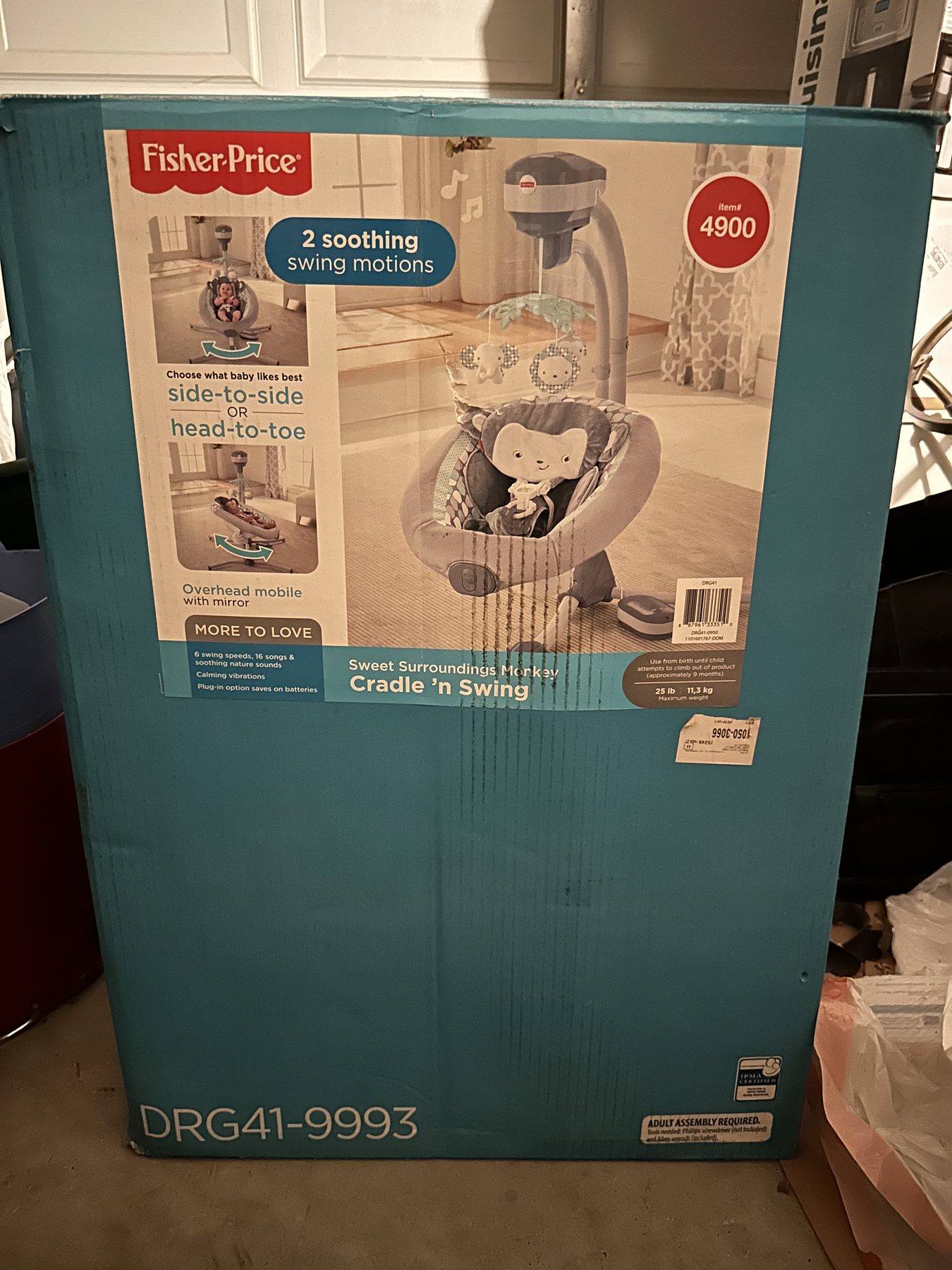 Fisher-Price Sweet Surroundings 12.25-in Teal and Gray Upholstered Kids Rocking Chair