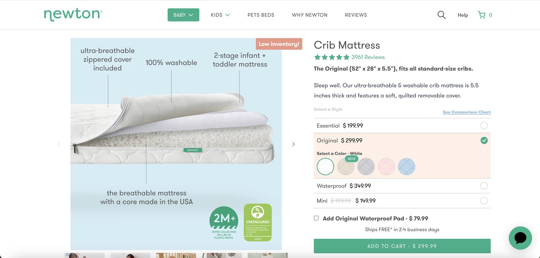 Newton Baby Crib Mattress for Sale
