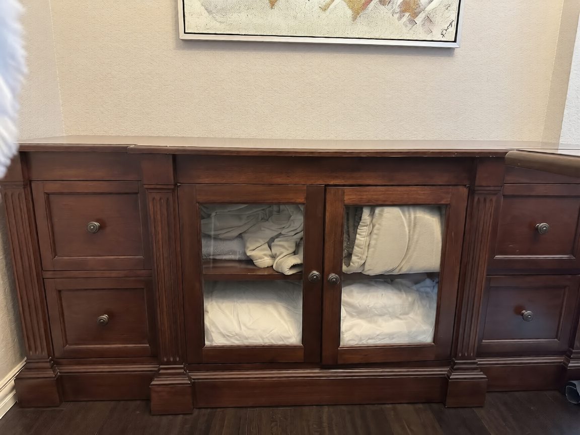 Thomasville Media Console Elegant Wooden Storage Cabinet