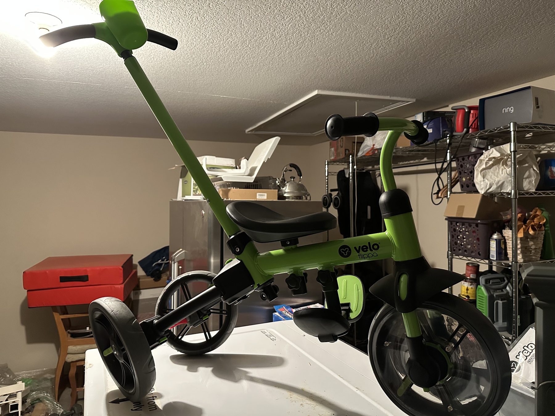 3 in 1 Toddler Trike Y Velo Flippa Push Tricycle Toddler Balance Bike with Parent Steering Push Handle for Boys Girls 2-5 Years Old