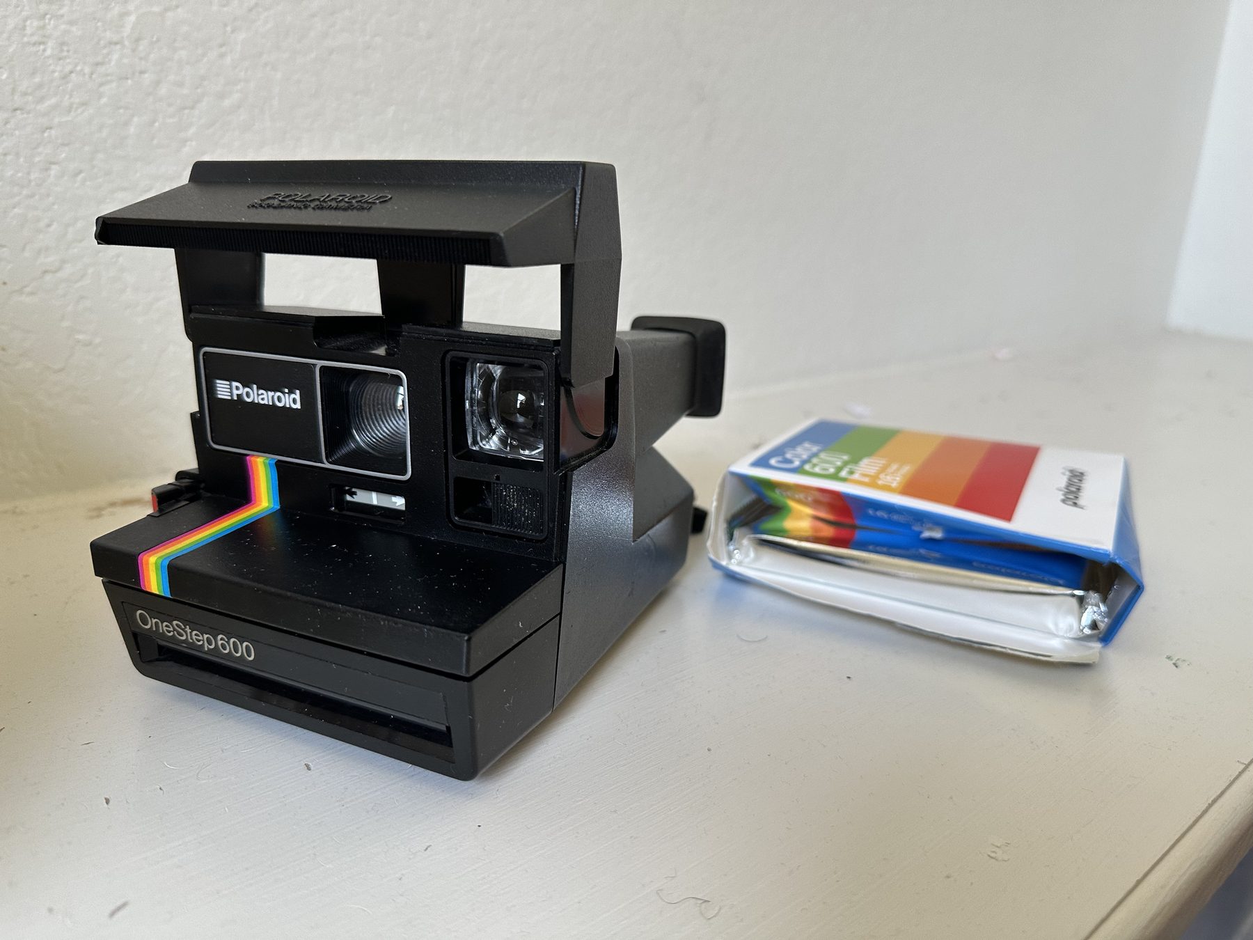Vintage Polaroid One Step 600 Rainbow Stripe Instant Film Camera UNTESTED