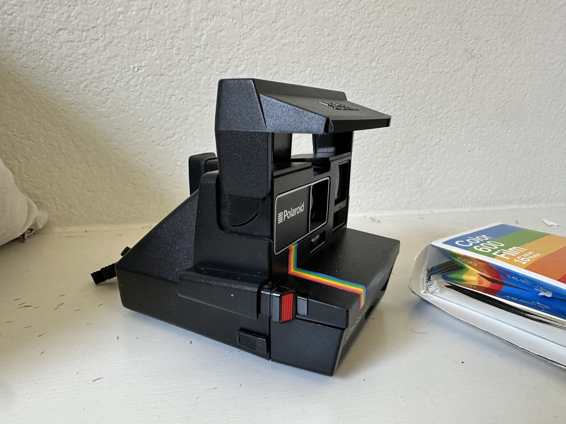 Vintage Polaroid One Step 600 Rainbow Stripe Instant Film Camera UNTESTED
