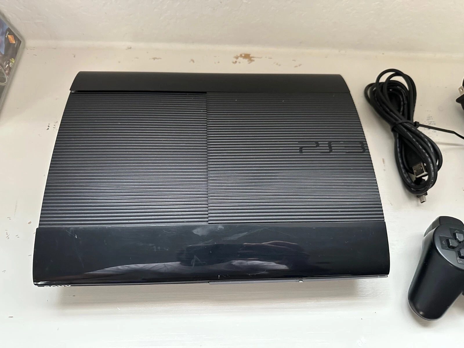 Sony PlayStation 3 Console PS3 Super Slim Bundle Controller & Cords Tested