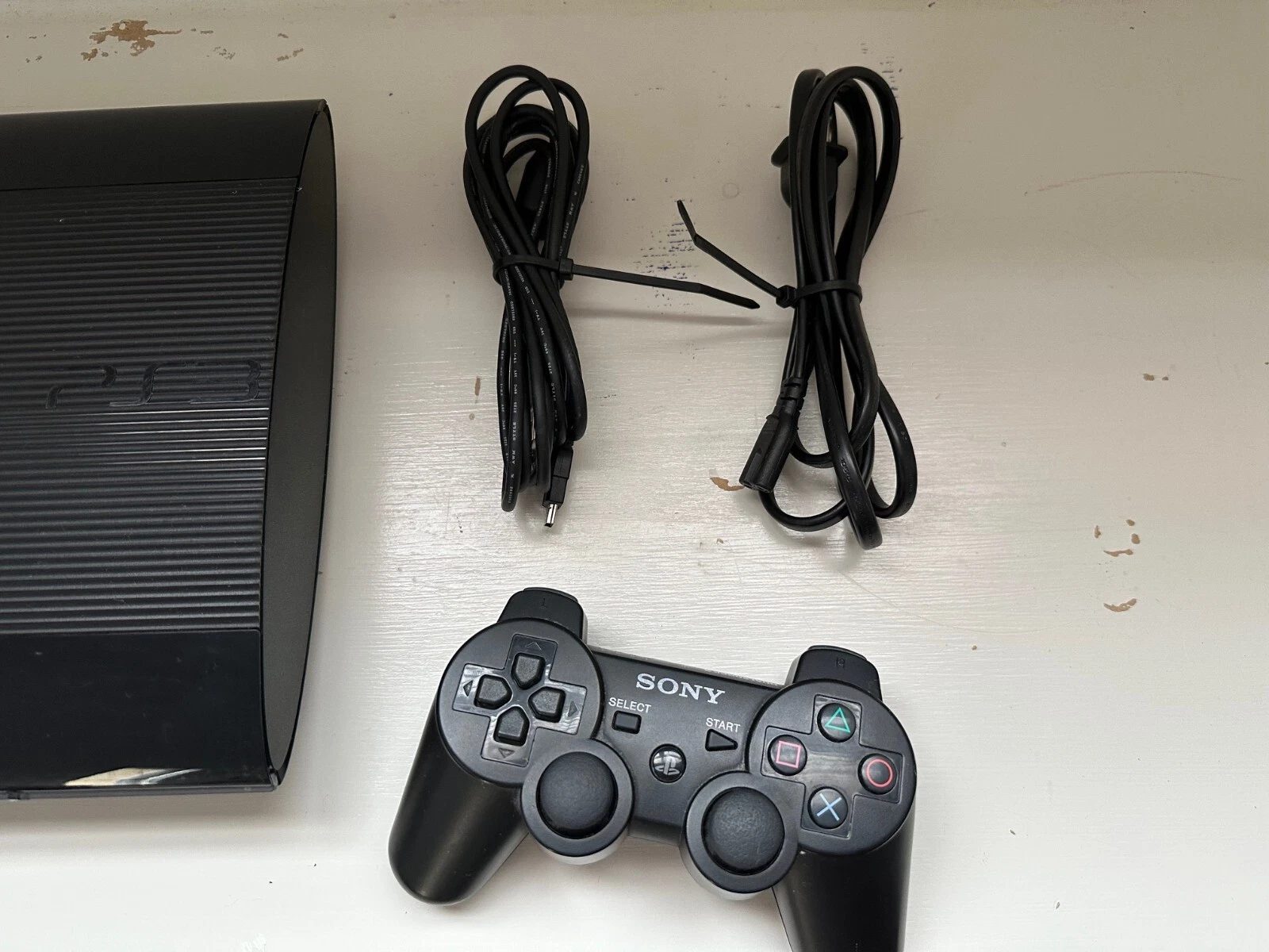 Sony PlayStation 3 Console PS3 Super Slim Bundle Controller & Cords Tested