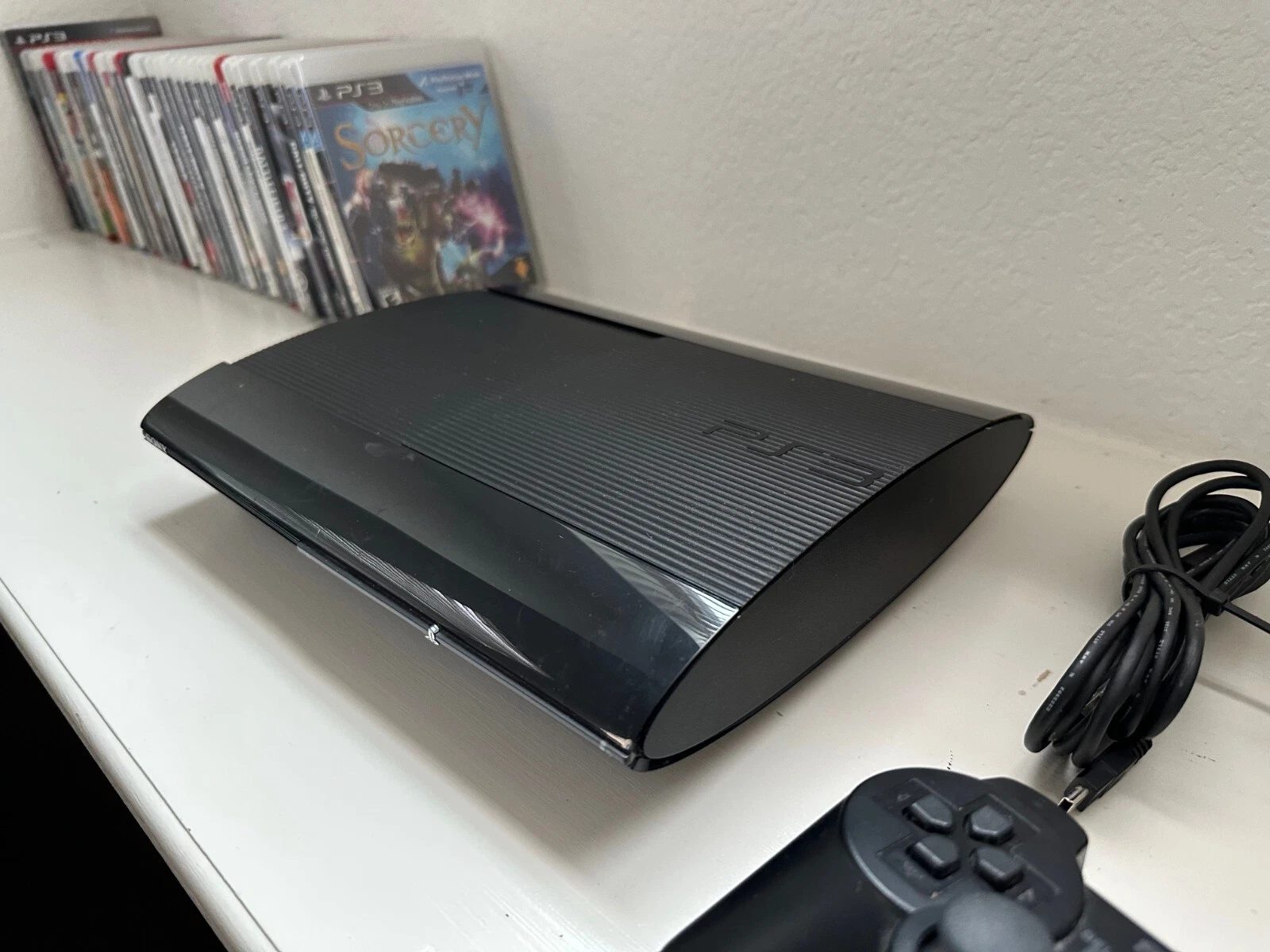 Sony PlayStation 3 Console PS3 Super Slim Bundle Controller & Cords Tested